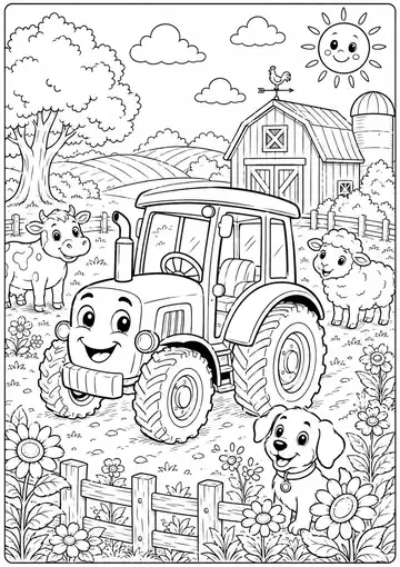 Farm Tractor printable worksheet preview