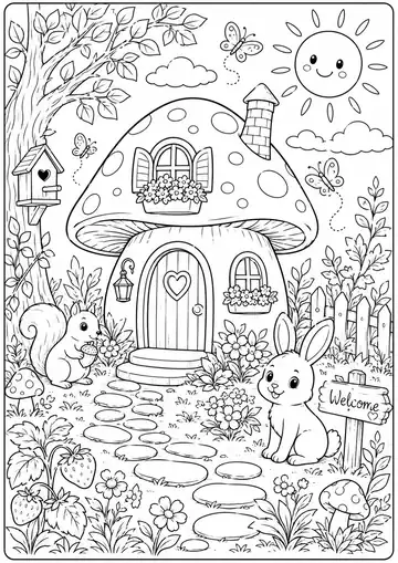 Mushroom Cottage printable worksheet preview