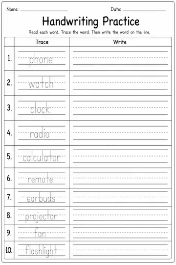 Devices printable worksheet preview