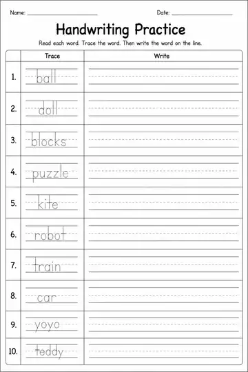 Toys printable worksheet preview